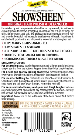 Best ANIMAL HEALTH INT Absorbine® ShowSheen® Hair Polish & Detangler