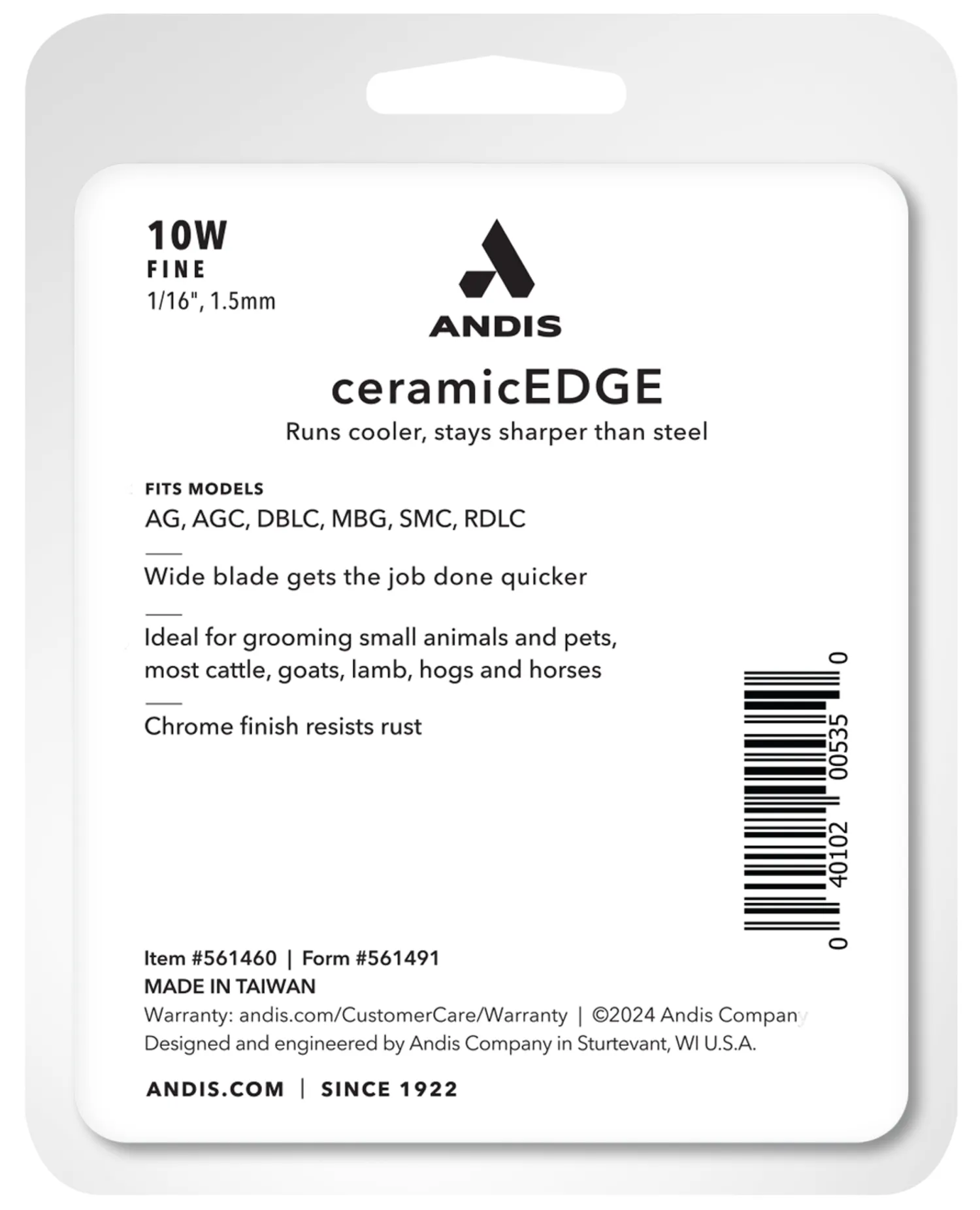Online ANDIS COMPANY Andis® ceramicEDGE WIDE Detachable Replacement Blade Size 10W Silver
