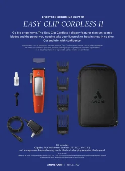 New ANDIS COMPANY Andis® Easy Clip Cord/Cordless II Clipper Orange