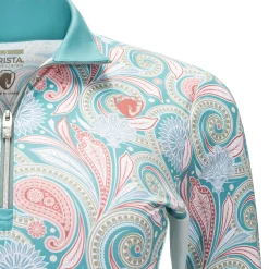 Hot ARISTA EQUESTRIAN Arista® Ladies’ Viva Quarter-Zip Long Sleeve Shirt Light Verdigris