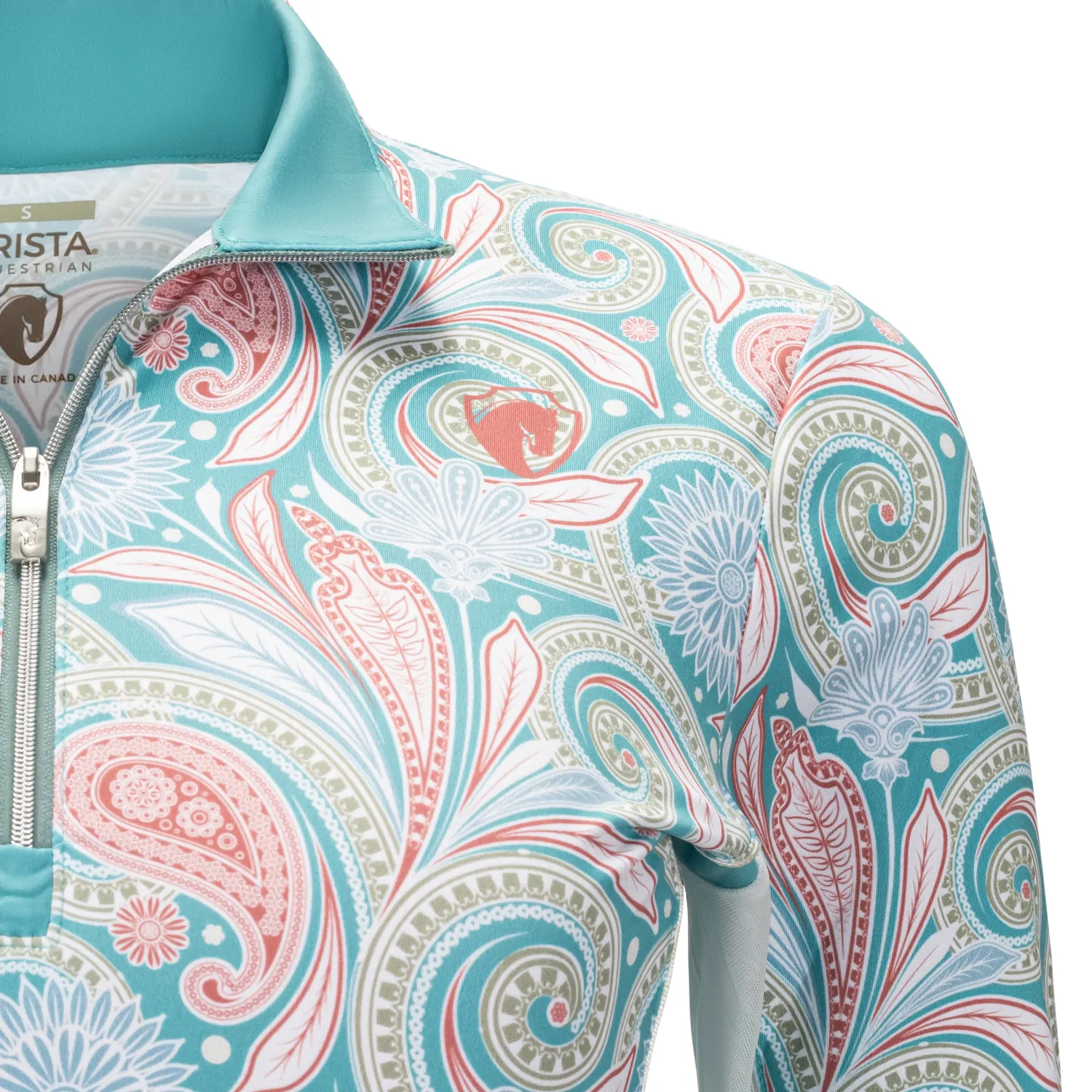 Hot ARISTA EQUESTRIAN Arista® Ladies’ Viva Quarter-Zip Long Sleeve Shirt Light Verdigris