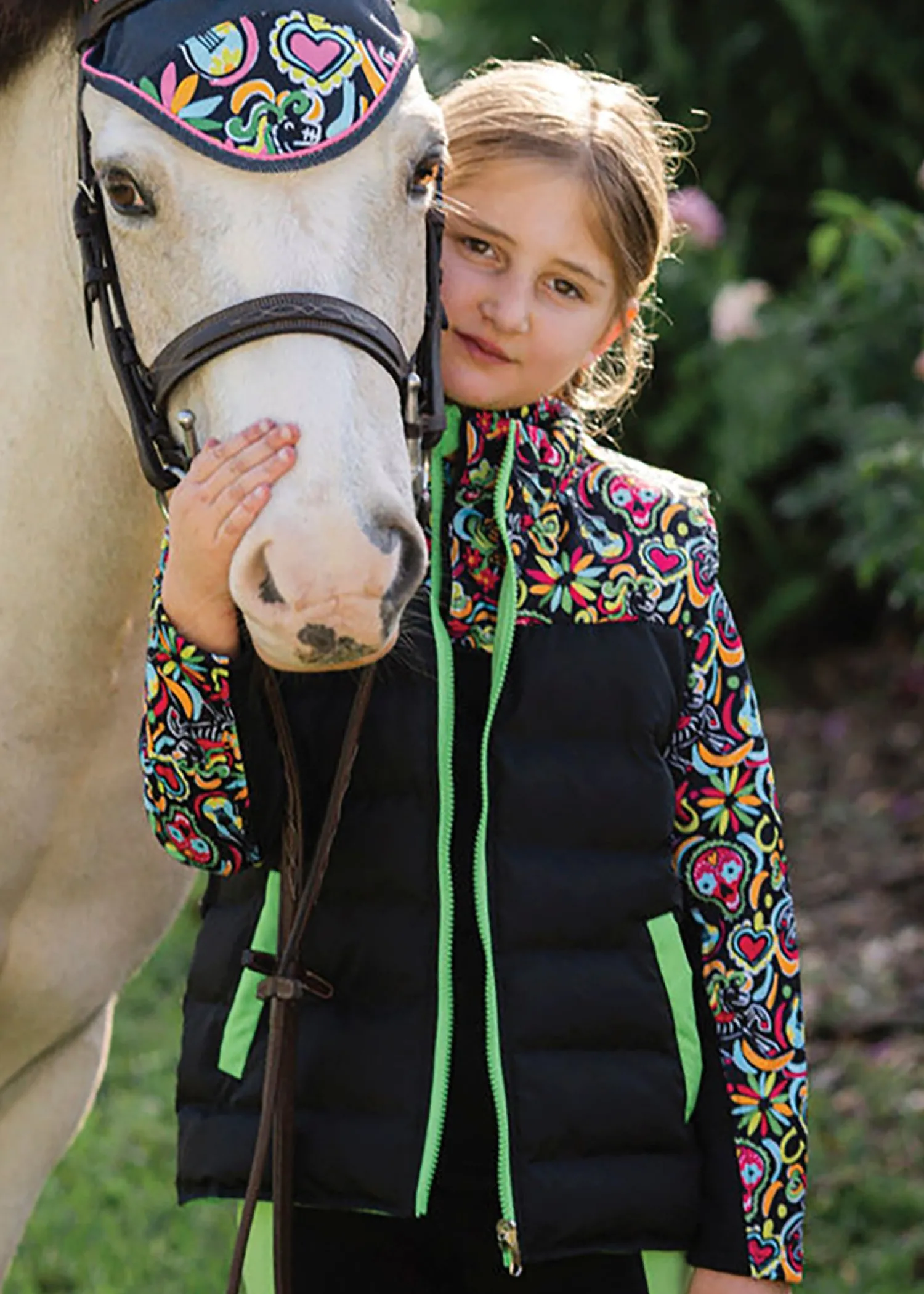 Hot BELLE AND BOW EQSTRN Belle & Bow Equestrian Children’s Reversible Vest Dia Los Muertos