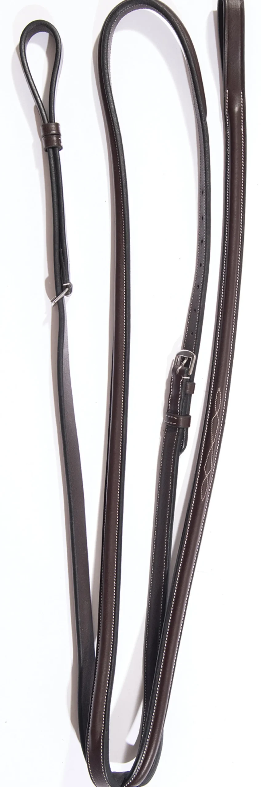 KL SELECT Black Oak Round-Raised Fancy-Stitched Standing Martingale Brown