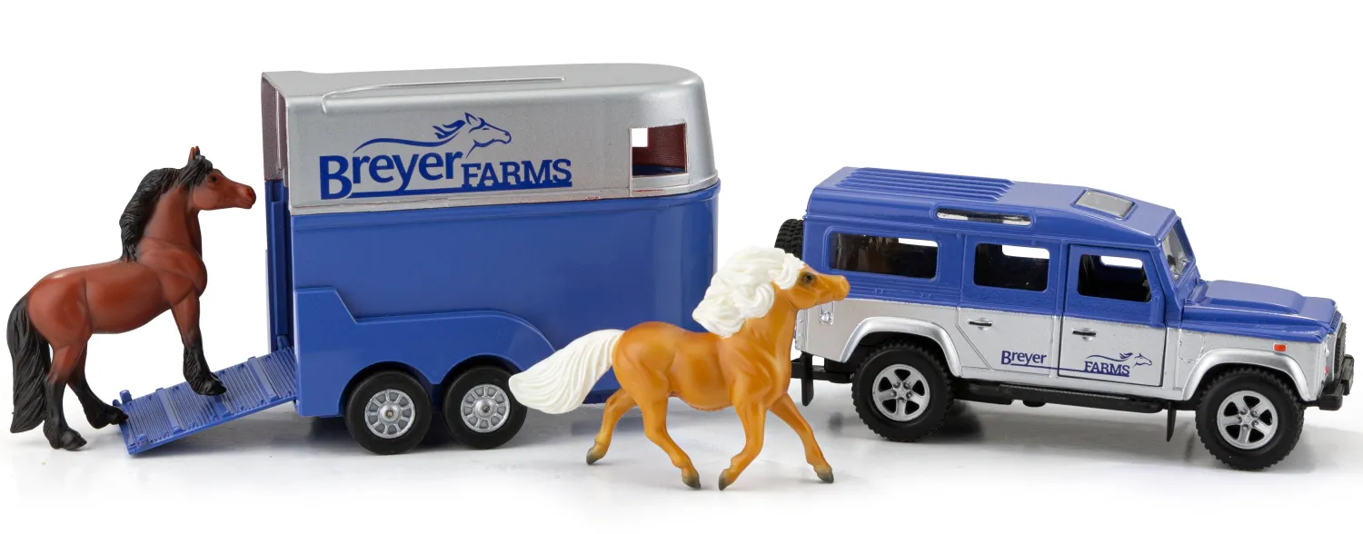 Sale REEVES INTERNATIONAL Breyer® Farms Land Rover® & Tag-a-Long Trailer Set