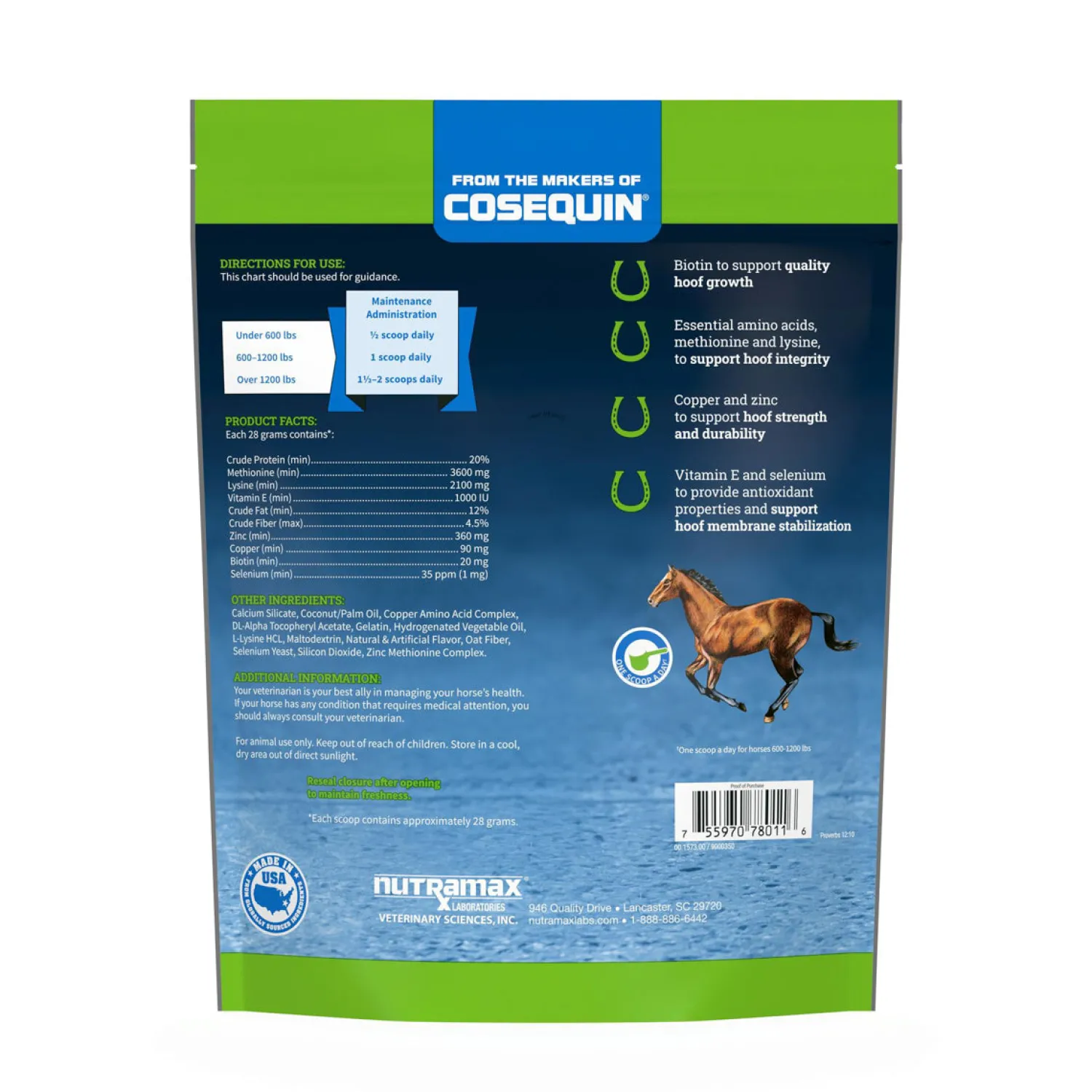New NUTRAMAX Calxequin® Pellets Daily Hoof Support for Horses