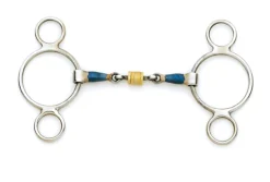 Outlet ERS Centaur® Blue Steel Double-Jointed Disc 2-Ring Gag Bit Stainless