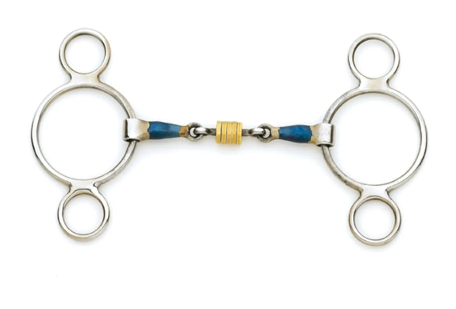 Outlet ERS Centaur® Blue Steel Double-Jointed Disc 2-Ring Gag Bit Stainless