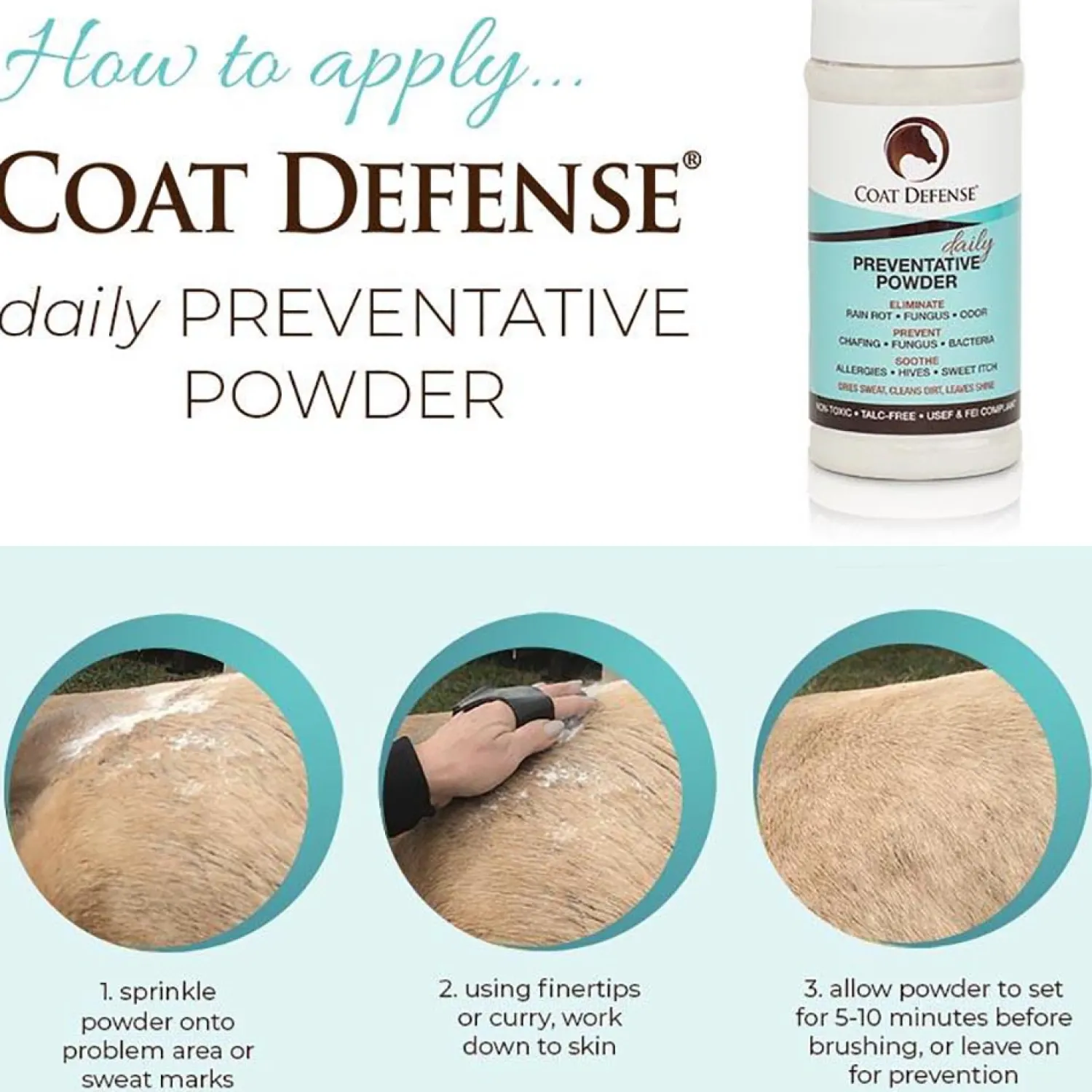 Best HORSEPOWDER INC Coat Defense® Daily Preventative Powder