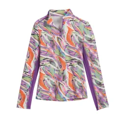 Discount KIRSCH CoolBlast® 100 Kids’ Noma Long Sleeve Print Shirt Watercolor