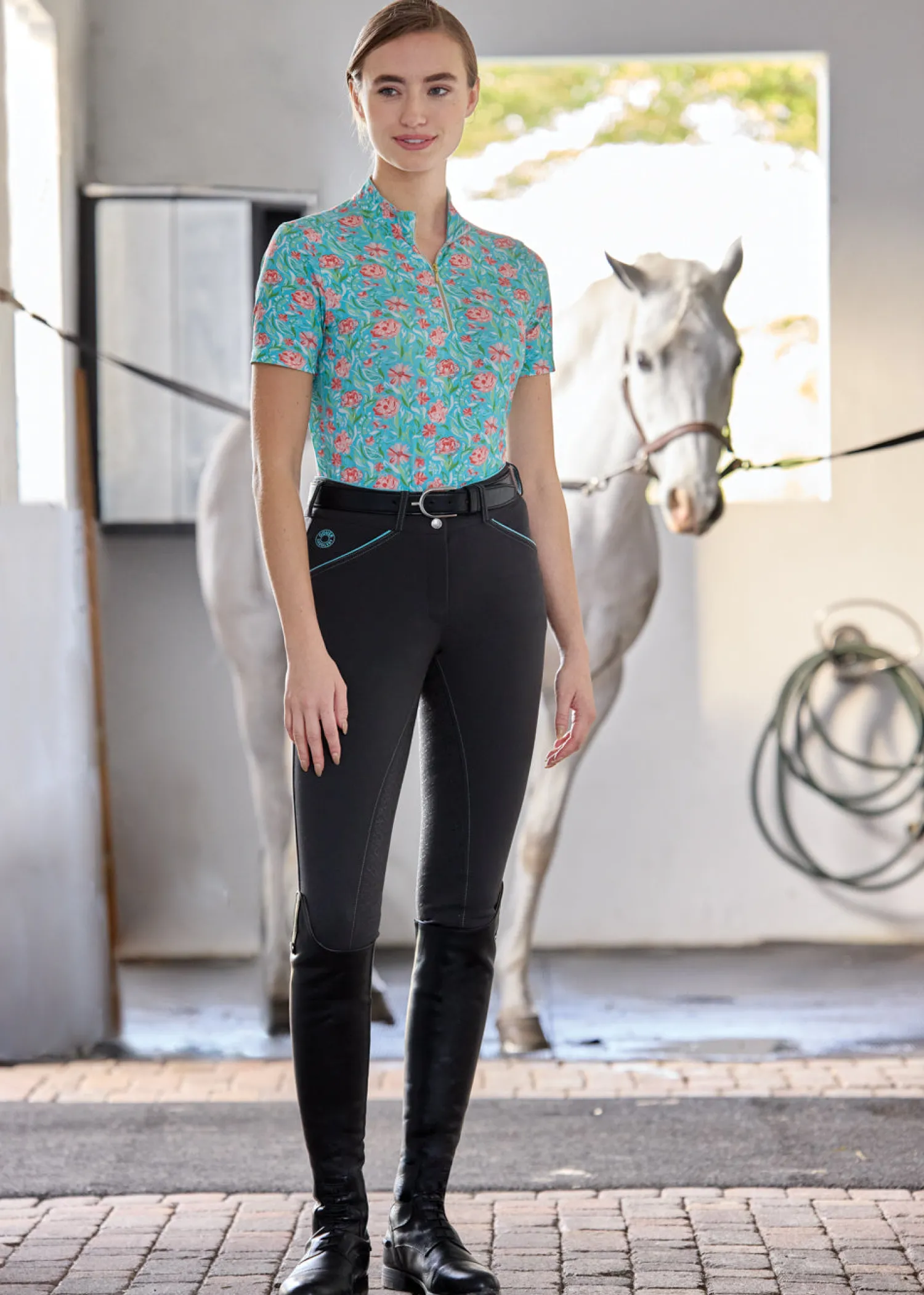 Sale KIRSCH CoolBlast® 100 Ladies’ Siobhan Short Sleeve Shirt Pony Posies
