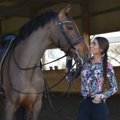 DANCING EQUESTRIAN Ladies’ Equus Garden Long Sleeve Shirt Black