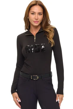 Outlet DANCING EQUESTRIAN Ladies’ "Ride" Long-Sleeve Base Layer Shirt