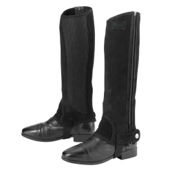 Outlet S.K. SHOES AND BOOTS DS Suede Half Chaps with Silicone Grip Patch