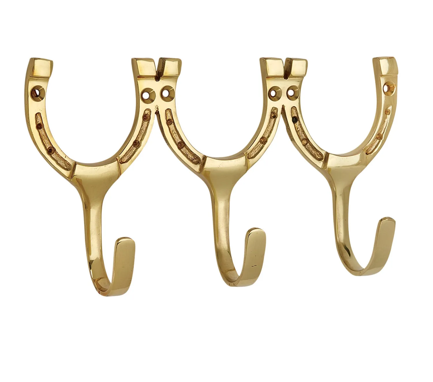 Clearance BURLINGHAM-BRASS DS Triple Horseshoe Hook