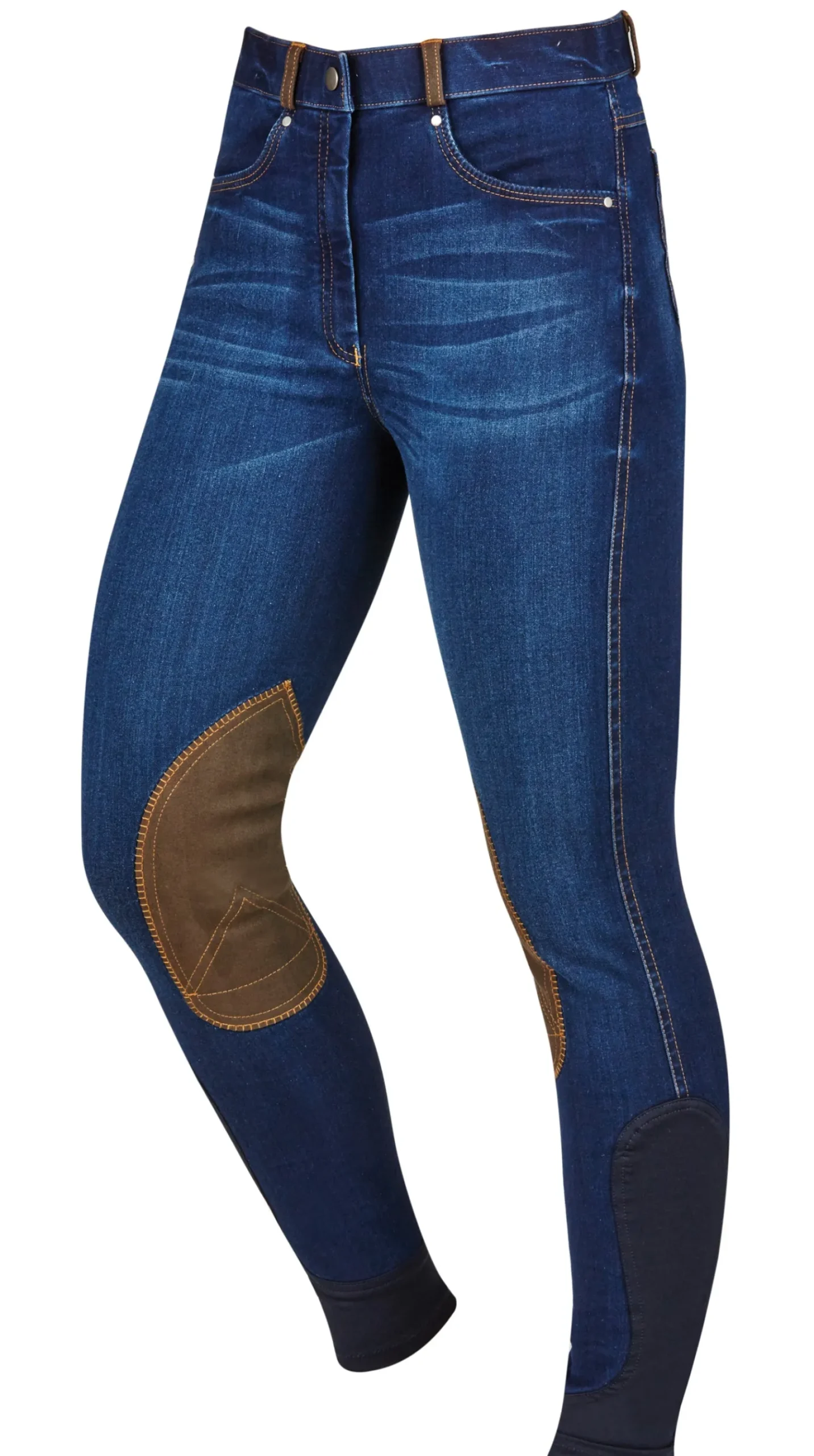Clearance WEATHERBEETA Dublin® Ladies’ Shona Knee-Patch Denim Breech Blue Denim/Navy