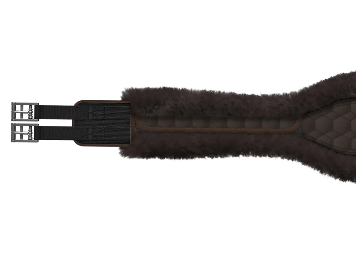 Best WORLD EQUSTRN BRNDS E.A. Mattes Contoured Long Girth with Detachable Cover Brown