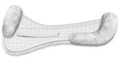 Sale WORLD EQUSTRN BRNDS E.A. Mattes Platinum EWWA Sheepskin Dressage Half Pad with Rear Trim