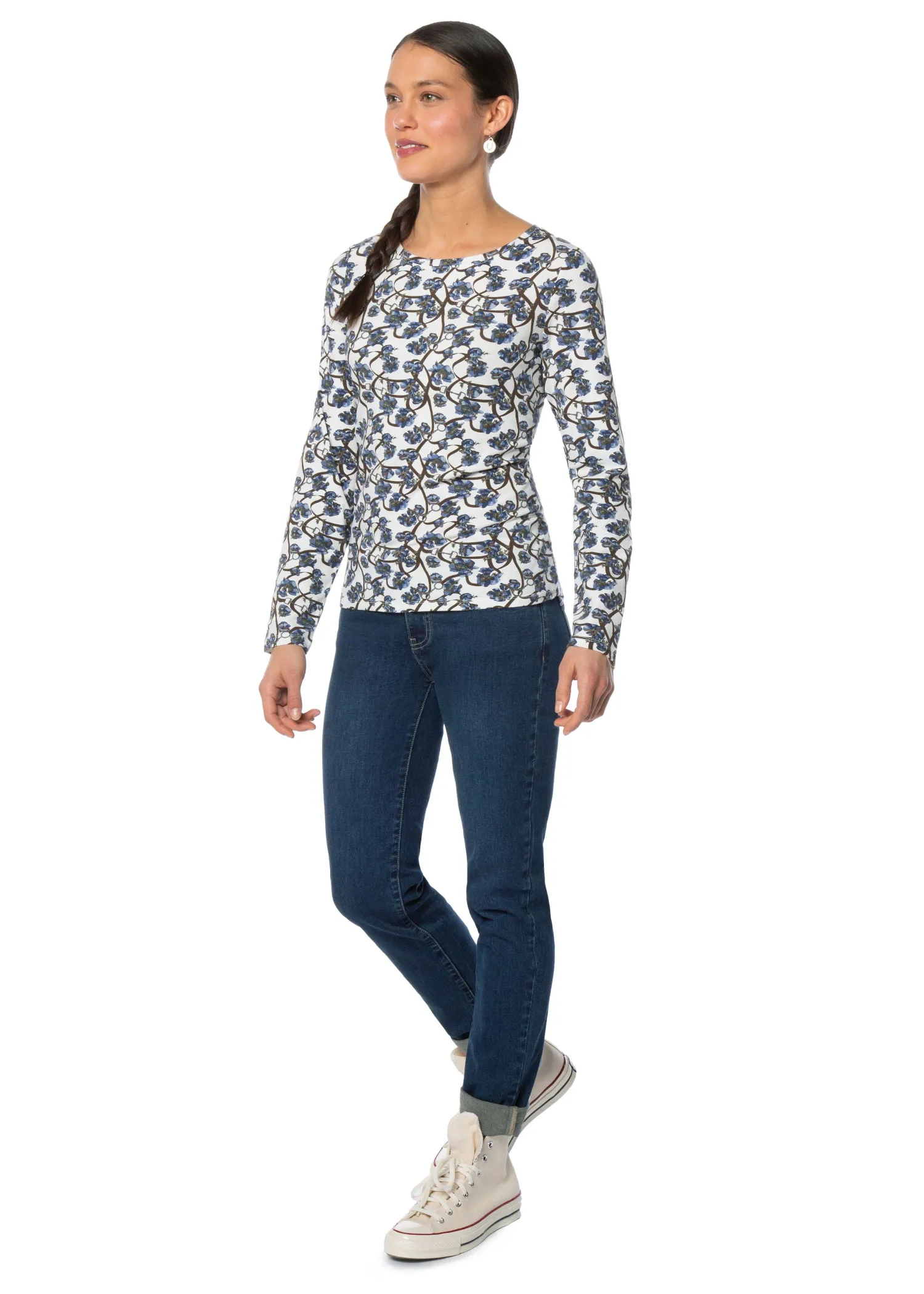 Hot KERRITS EQL by ® Ladies’ Organic Cotton Long Sleeve Print Top