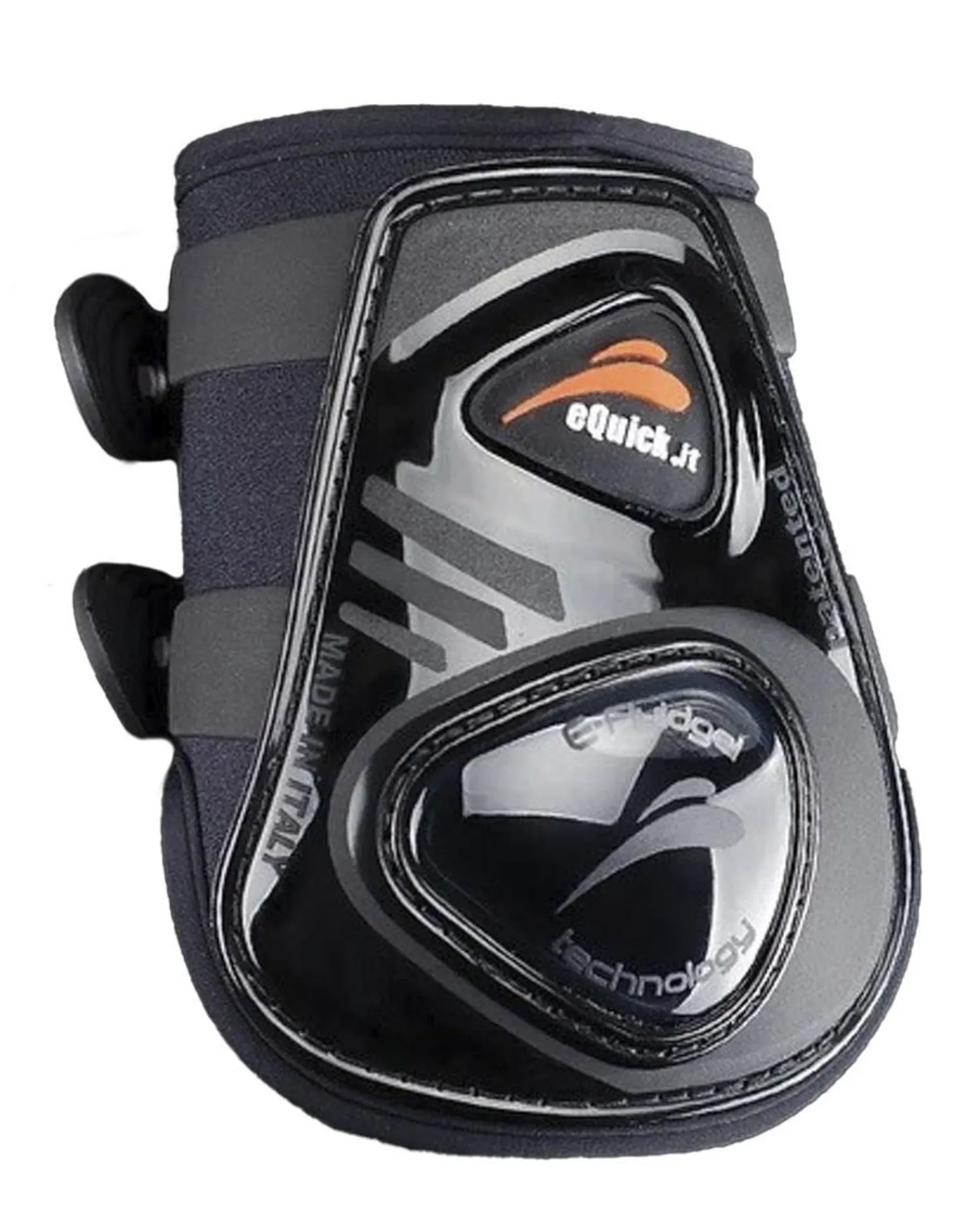 Best JPC EQUESTRIAN eQuick eShock Legend Rear Boots with Pin Fasteners Black