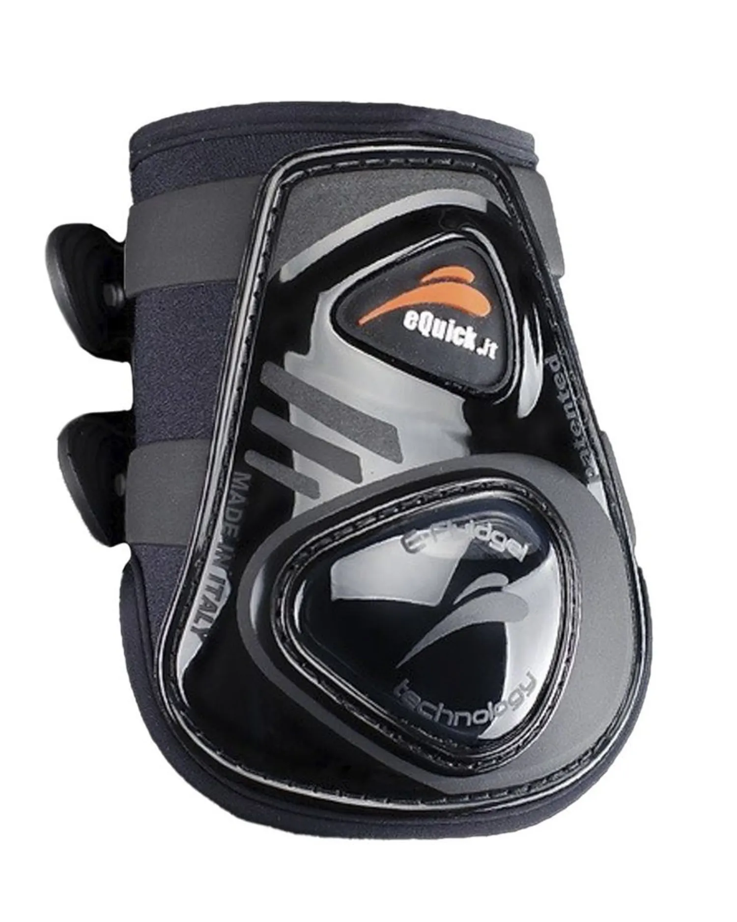 Sale JPC EQUESTRIAN eQuick eShock Legend Rear Boots with Hook-and-Loop Fasteners Black