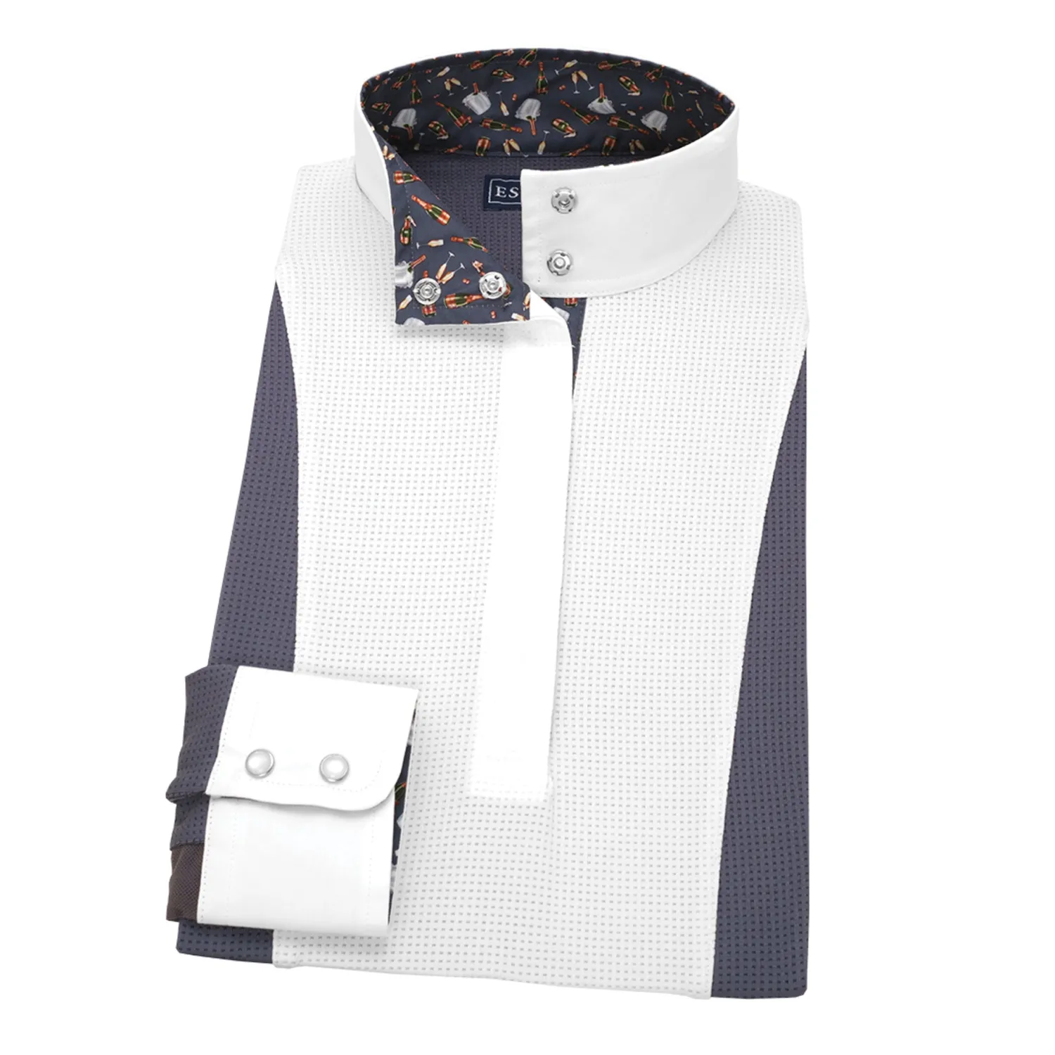 Hot ESSEX CLASSICS Ladies’ Performance Long Sleeve Show Shirt Pop Cork Dark Grey