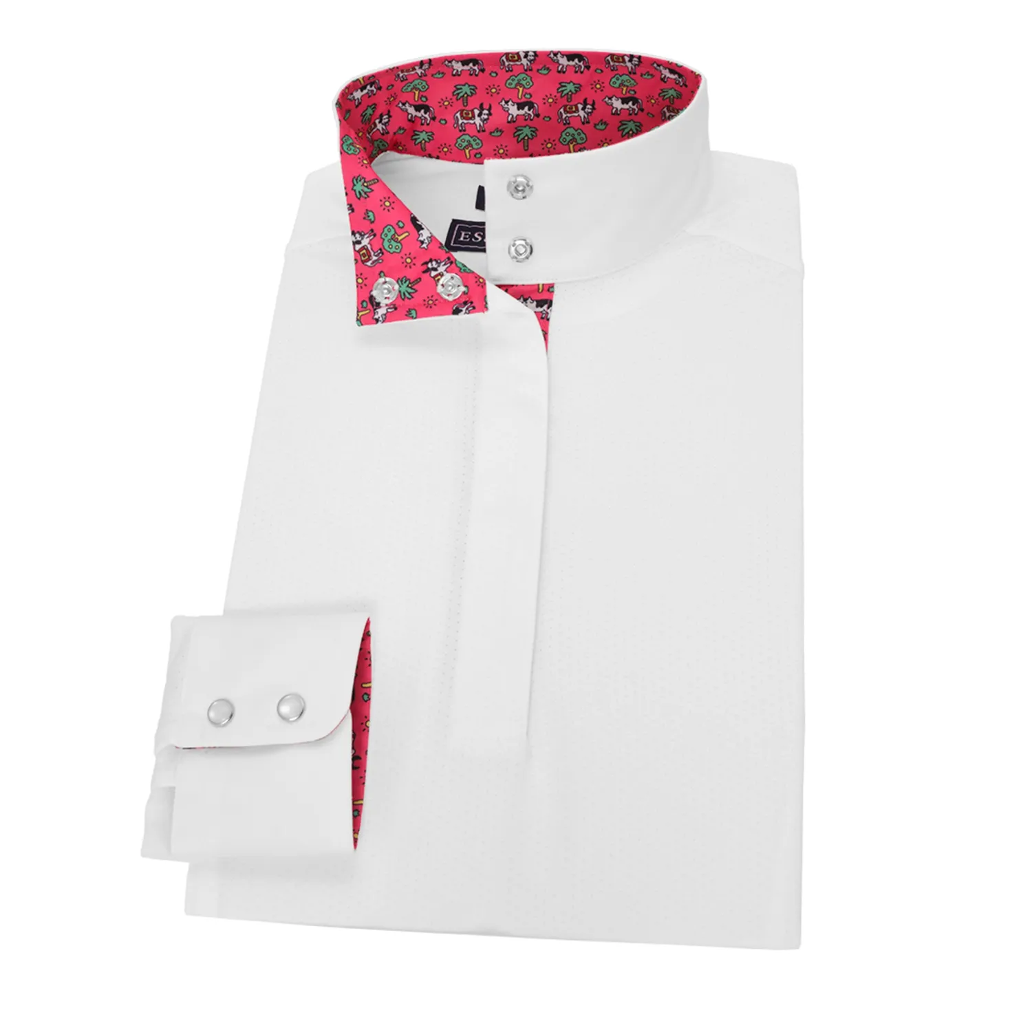 Online ESSEX CLASSICS Ladies’ Talent Yarn® Straight Collar Long Sleeve Show Shirt