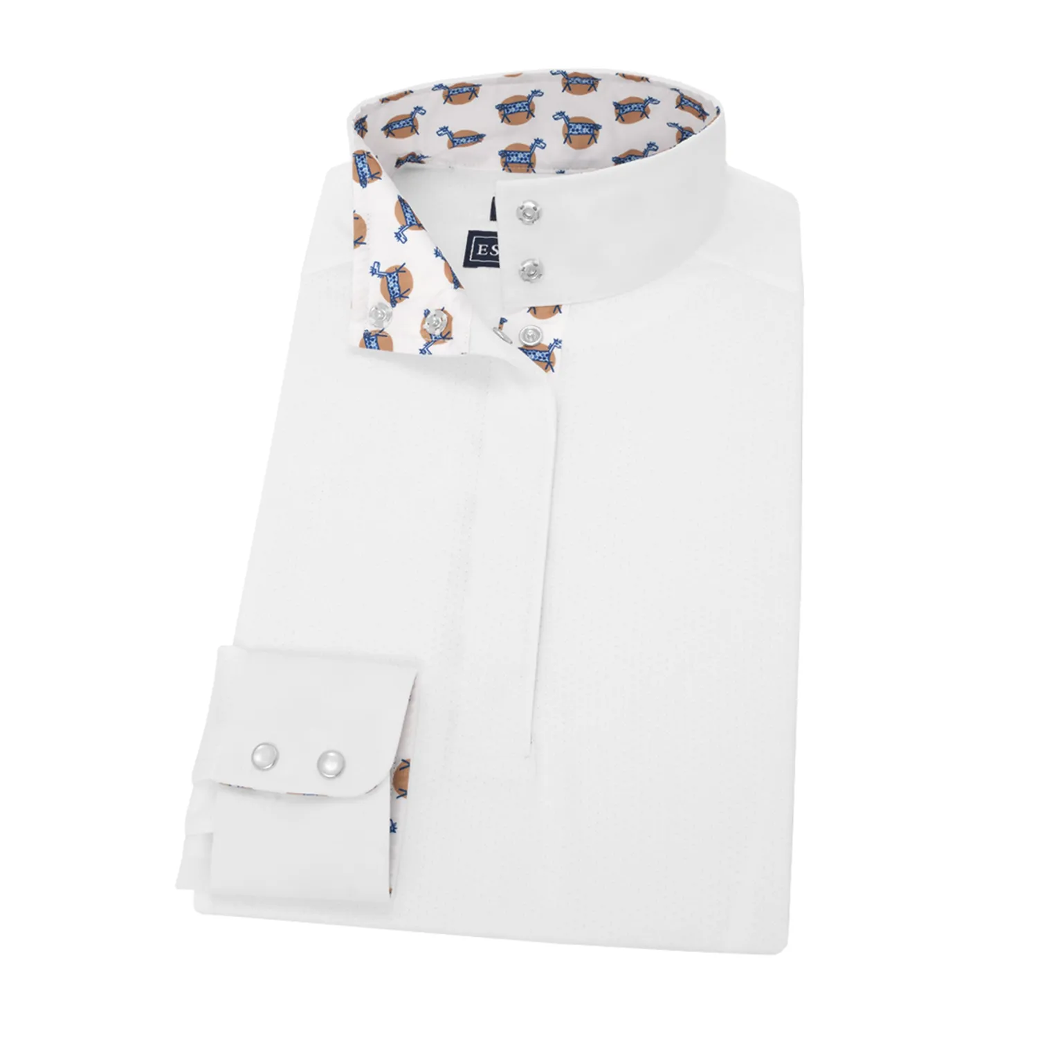 Online ESSEX CLASSICS Ladies’ Talent Yarn® Straight Collar Long Sleeve Show Shirt