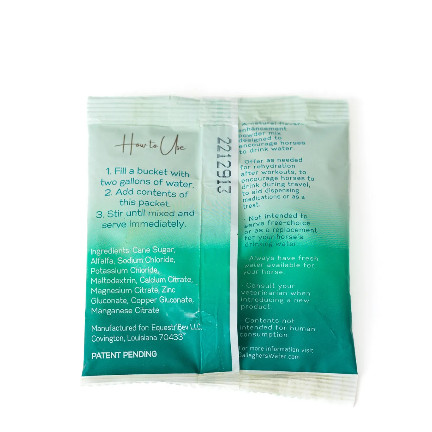 Clearance EQUESTRIBEV Gallagher’s Water™ All-Natural Equine Hydration Beverage, 12 Sachets
