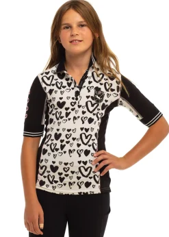 Online GOODE RIDER ™ Girls’ Elite Polo Shirt Black Hearts