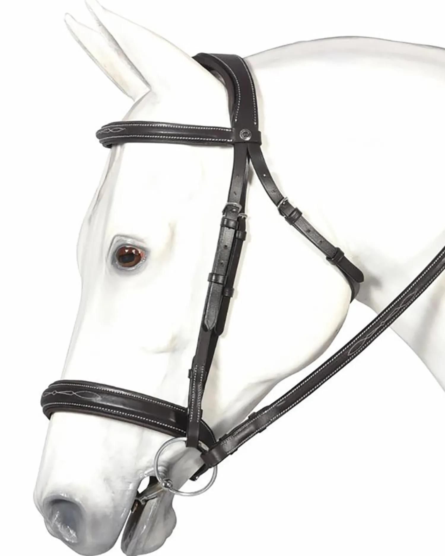 JPC EQUESTRIAN Henri de Rivel Mono Crown Bridle with Padded Wide Noseband