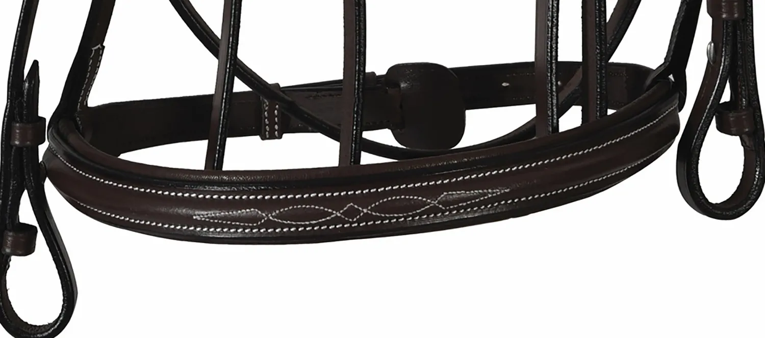Clearance JPC EQUESTRIAN Henri de Rivel Pro Mono Crown Fancy-Stitched Padded Bridle with Laced Reins