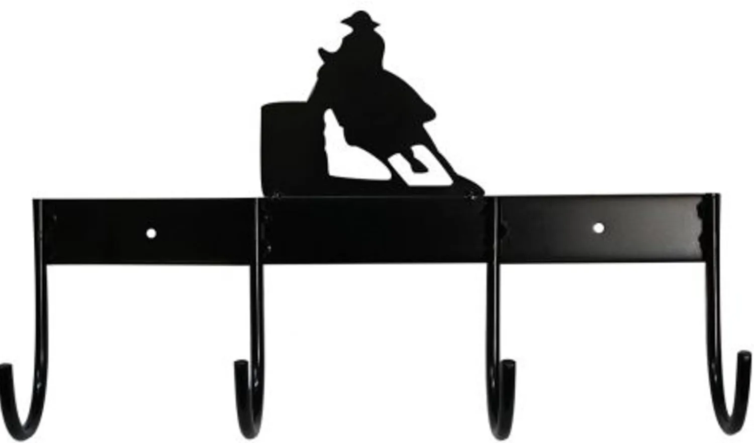 Sale SHILOH STABLES TACK 4-Hook Flat Tack Rack with Barrel Horse Silhouette