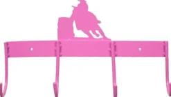 Sale SHILOH STABLES TACK 4-Hook Flat Tack Rack with Barrel Horse Silhouette