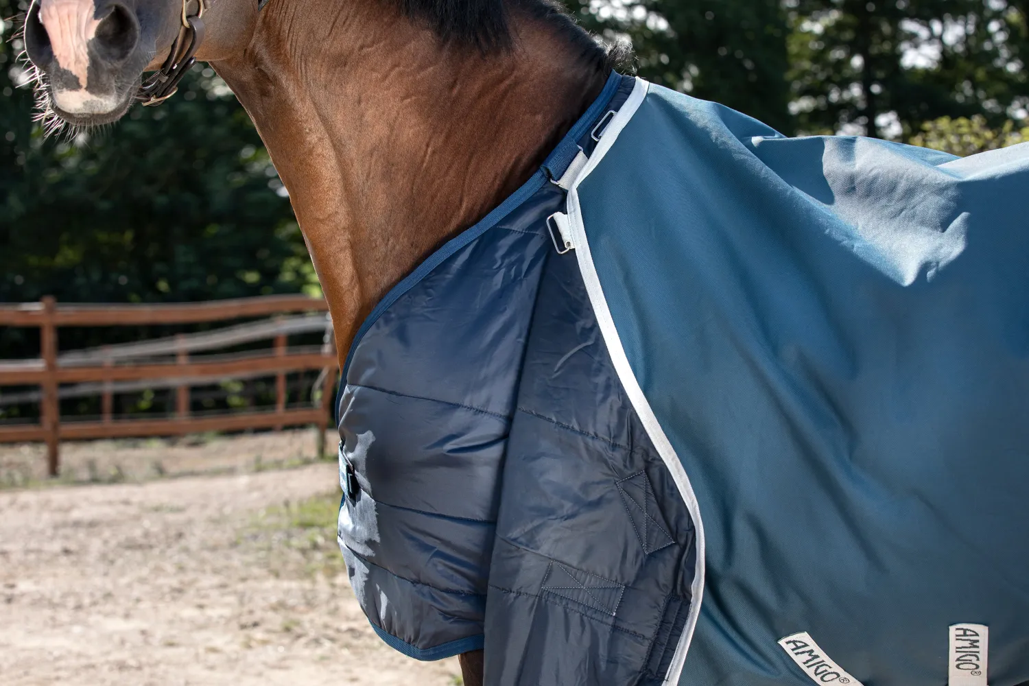 New HORSEWARE ® Ireland Amigo® AmEco 12 Plus Turnout Sheet Teal/Grey