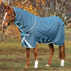Best HORSEWARE ® Ireland Amigo® AmEco 12 Plus Medium-Weight Turnout Blanket Dark Blue/Sky Blue/Dark Blue