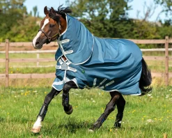 Clearance HORSEWARE ® Ireland Amigo® AmEco 12 Plus Lightweight Turnout Blanket Teal/Grey