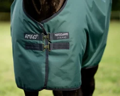Sale HORSEWARE ® Ireland Amigo® Ripstop 900D 50 Gram Standard Neck Turnout Dynasty Green/Navy/Silver