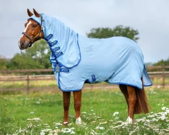 Clearance HORSEWARE ® Ireland Amigo® Ripstop Hoody Blanket Azure/Strong Blue/Silver