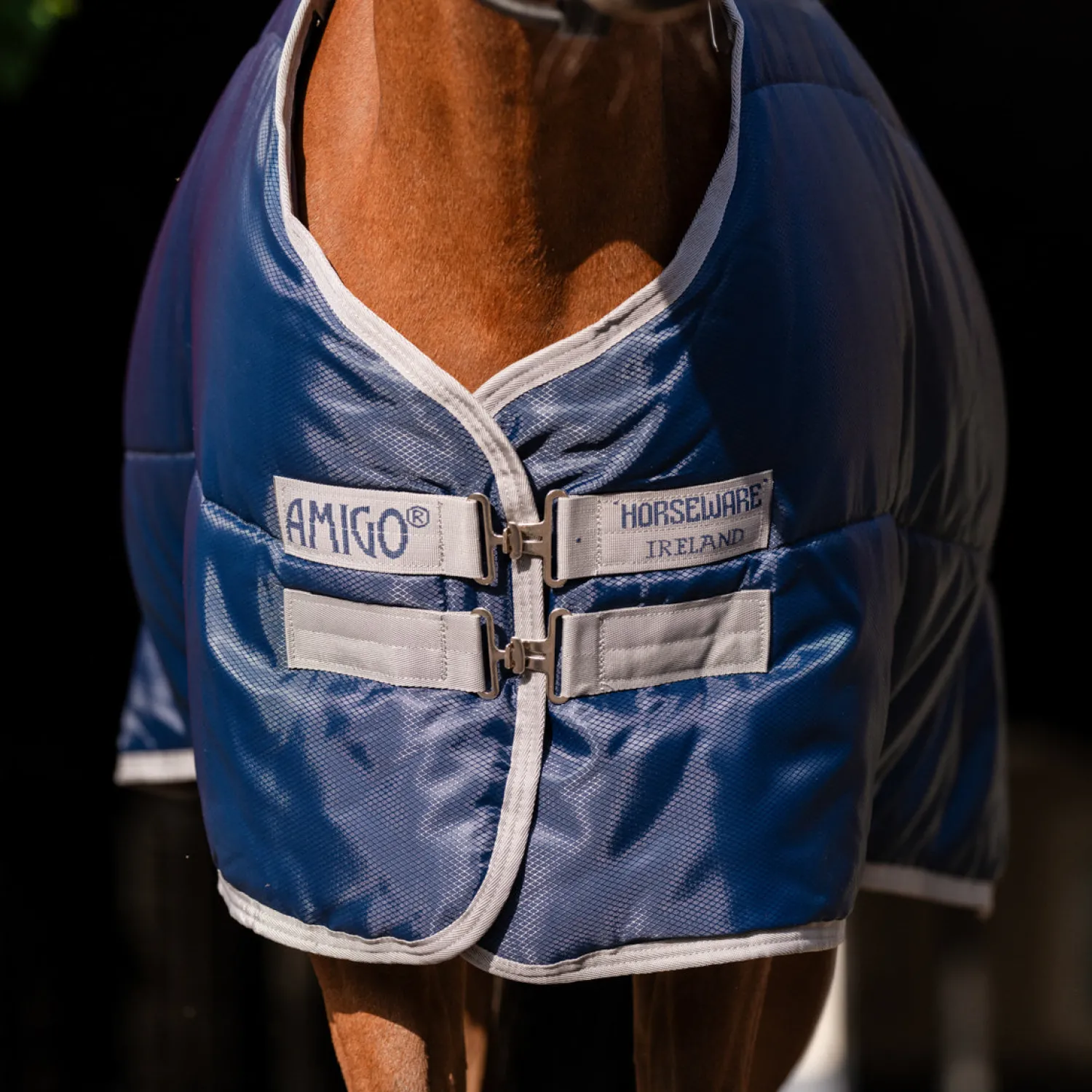 HORSEWARE ® Ireland Amigo® Ripstop Insulator Pony Stable Blanket - 100G Navy/Titanium Grey