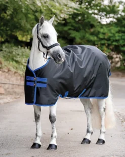 Clearance HORSEWARE ® Ireland Amigo® Ripstop 900D 50 Gram Standard Neck Pony Turnout Black/Classic Blue