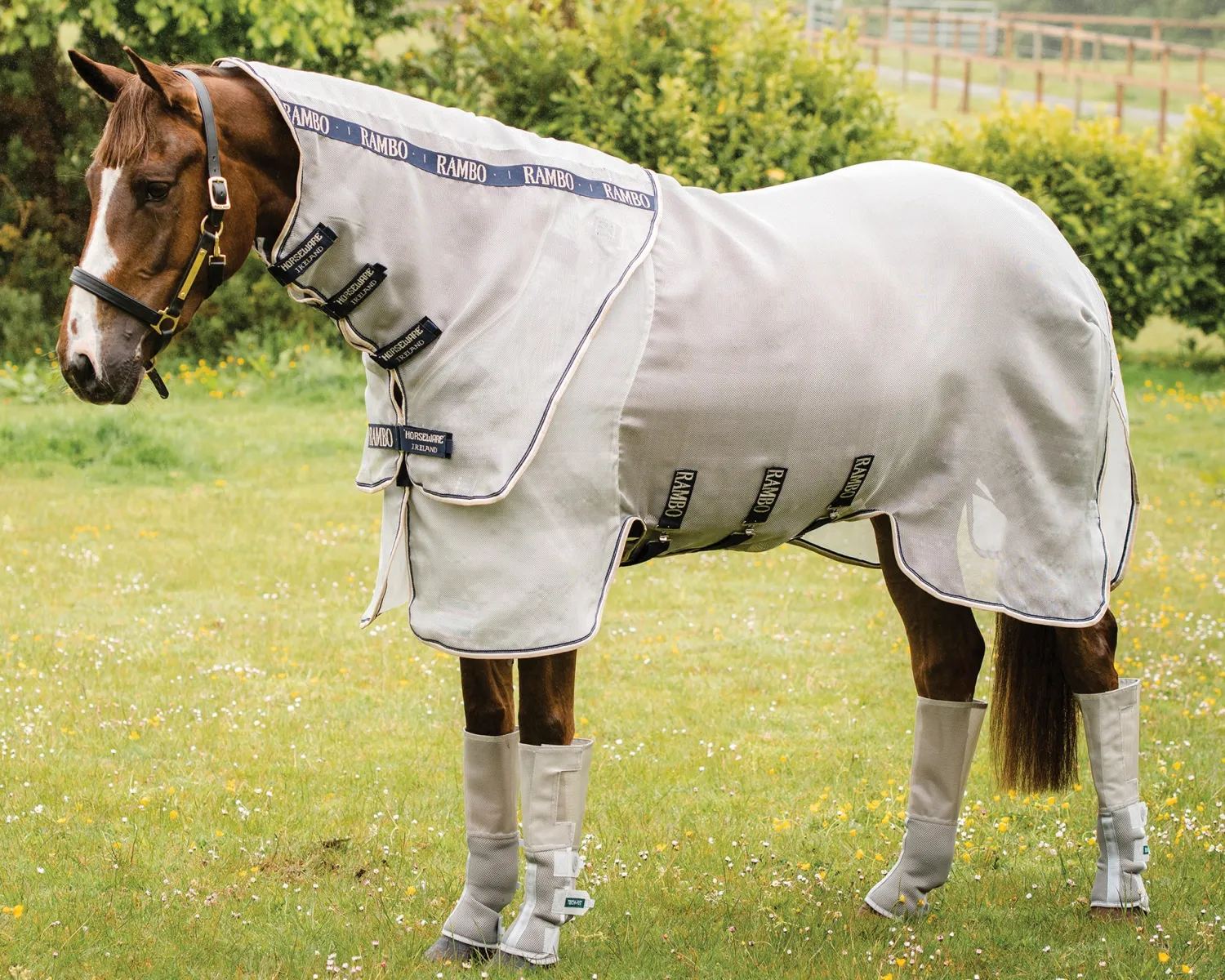 Outlet HORSEWARE ® Ireland Rambo® Protector Fly Sheet Silver/Navy