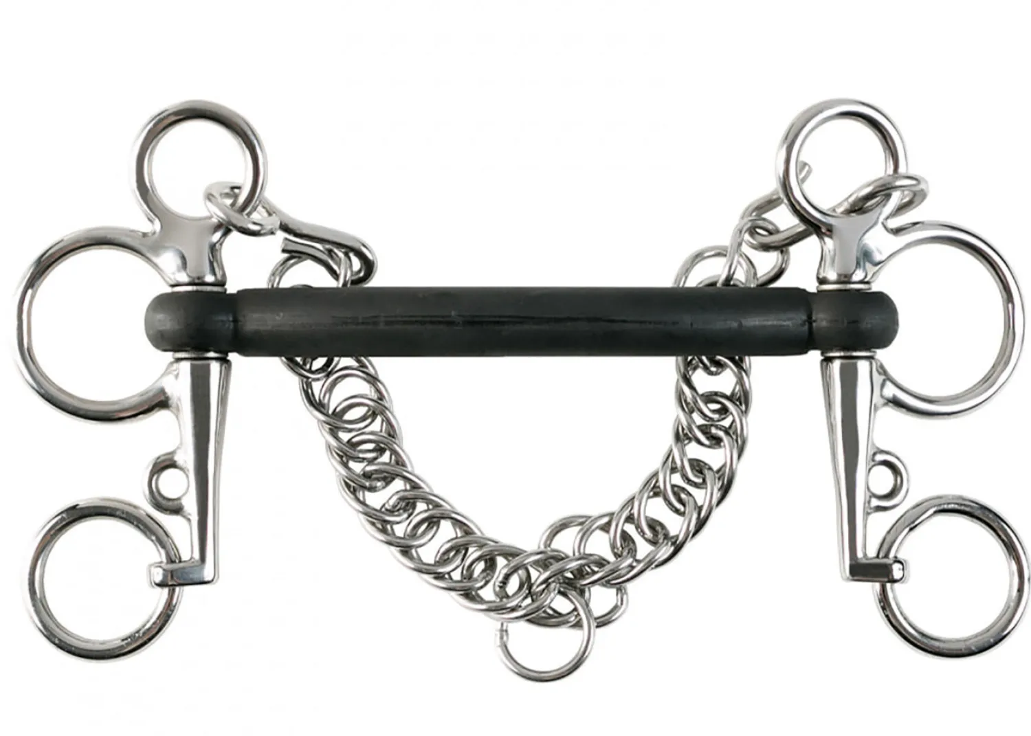 Online EQUINAVIA Horze Rubber Mullen Mouth Pelham Bit Black