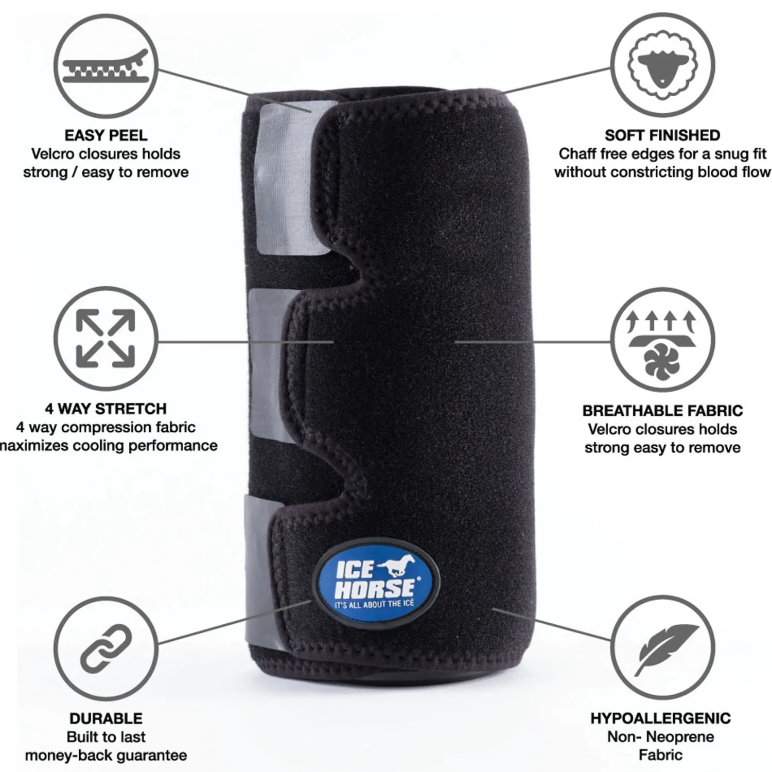 MACKINNON Ice Horse® Pony Tendon Wrap Black