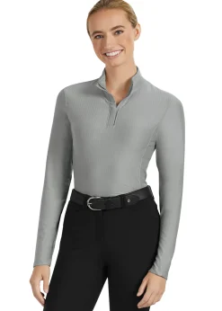 New KIRSCH IconEQ™ Ladies’ Dillon Long Sleeve Shirt Grey Herringbone