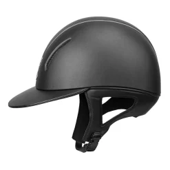 Online INT RIDING HELMET IRH® F1 Wide Brim Helmet with Leather Finish Black Leather/Titanium