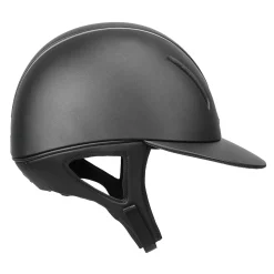 Online INT RIDING HELMET IRH® F1 Wide Brim Helmet with Leather Finish Black Leather/Titanium