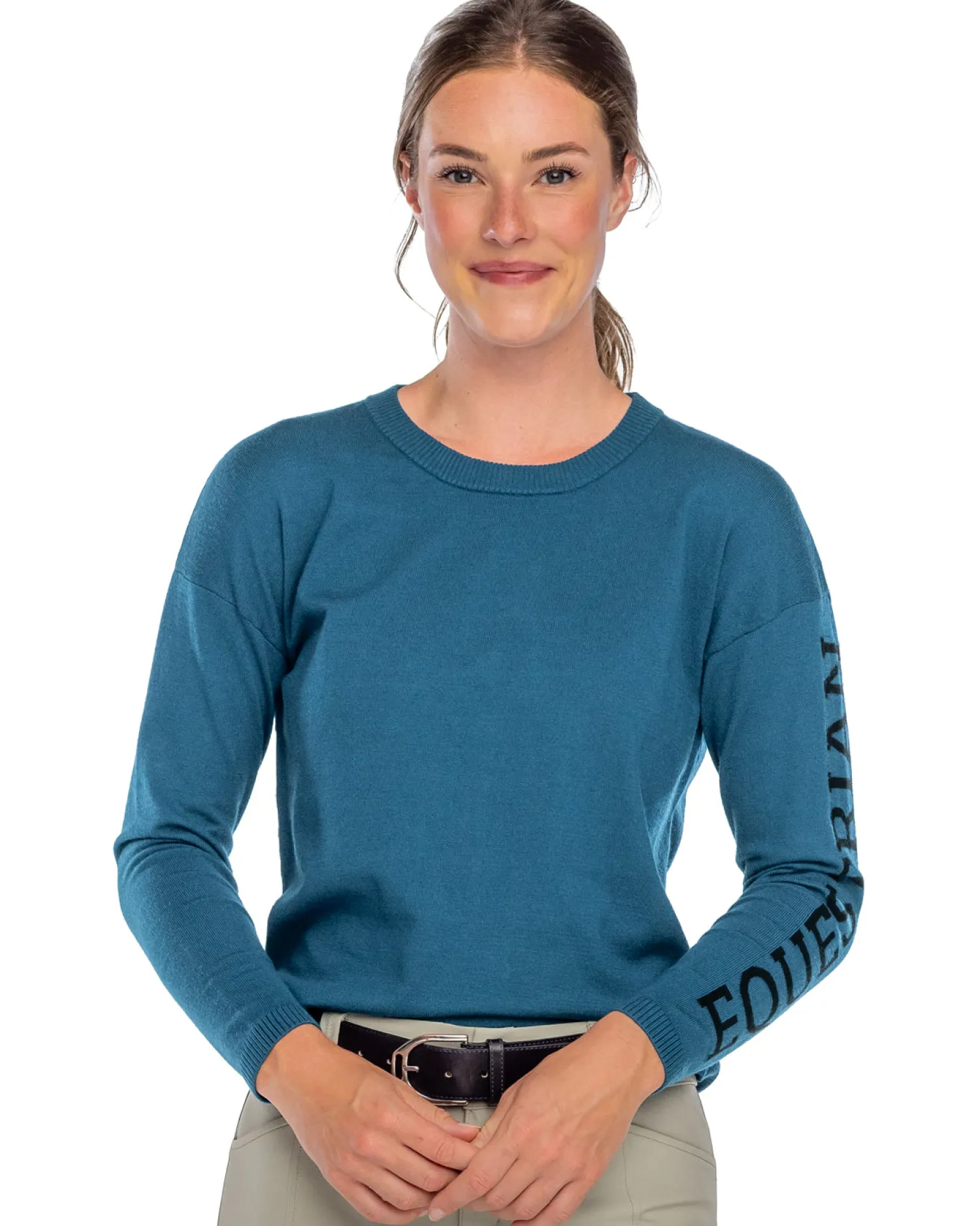 Online KASTEL DENMARK Ladies’ Crew Neck Equestrian Sweater - "Freya" Sailor Blue