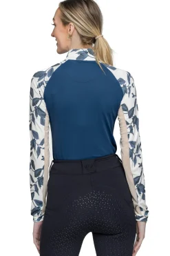 Online KASTEL DENMARK Ladies’ Michonne Long Sleeve Shirt Indigo Lithograph Leaf