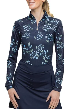 Best KASTEL DENMARK Ladies’ Piper Long Sleeve Shirt Navy Rosebuds