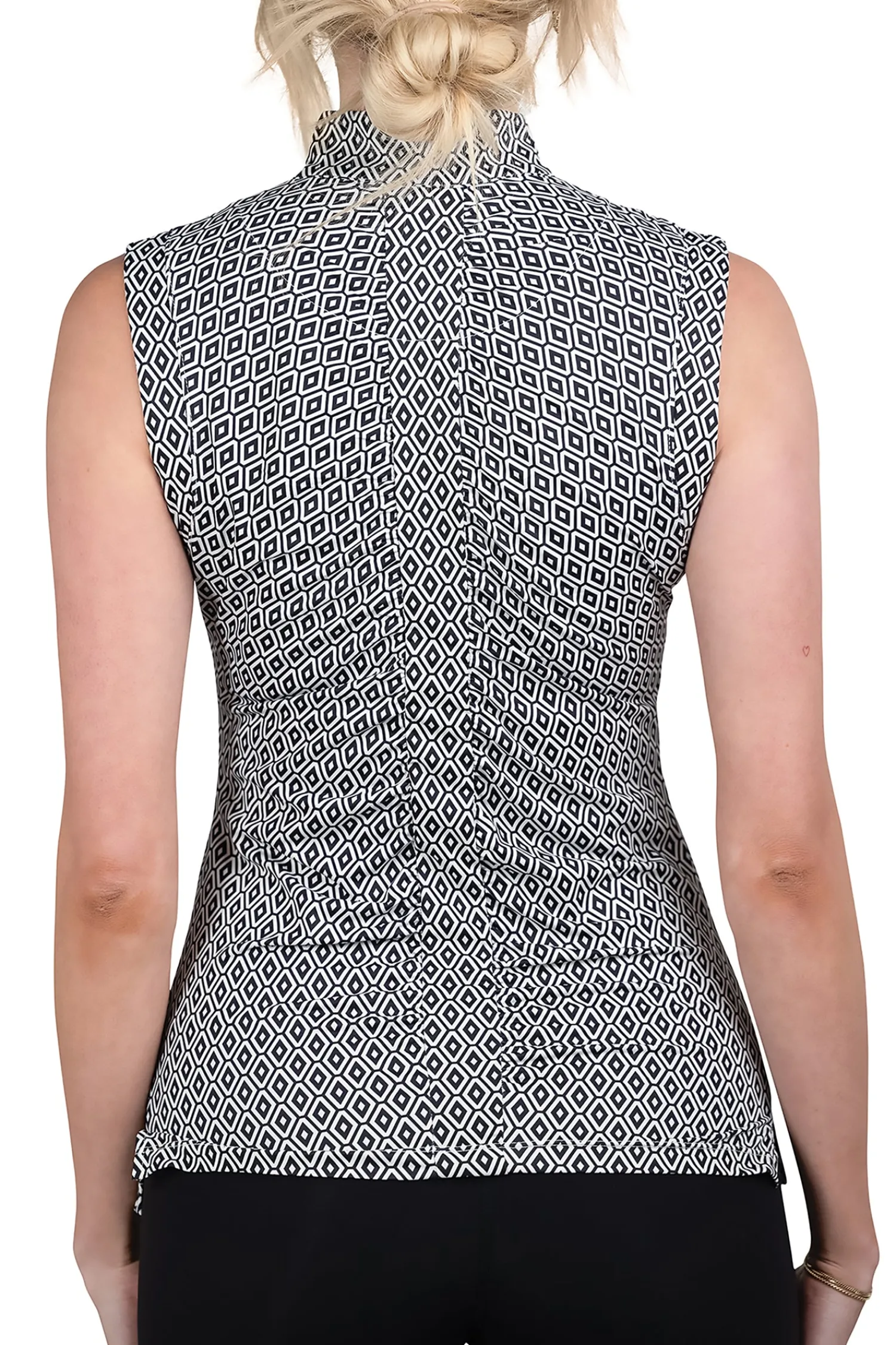 Sale KASTEL DENMARK Ladies’ Vera Sleeveless Shirt Black White Geo